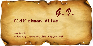 Glückman Vilma névjegykártya